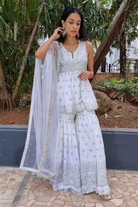 Shop Sangeeta Boochra Silver Stones Carved Chandbalis at Aza Fashions Shop_Sangeeta Boochra_Silver Stones Carved Chandbalis _at_Aza_Fashions