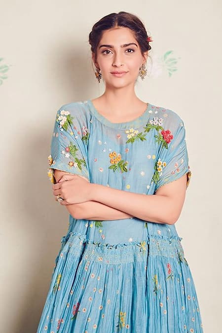 Buy_Sangeeta Boochra_Silver Plated Stones Carved Drop Earrings _Online_at_Aza_Fashions