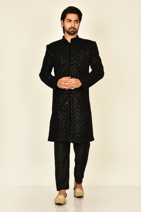 Samyukta Singhania Floral Embroidered Sherwani Set 