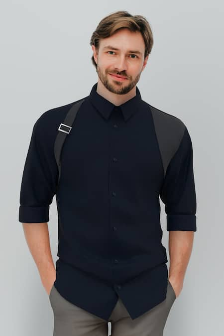 HeSpoke Blue 100% Cotton Bell Buckle Shirt 