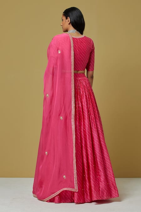 Ikshita Choudhary Bandhani Print Lehenga Set 