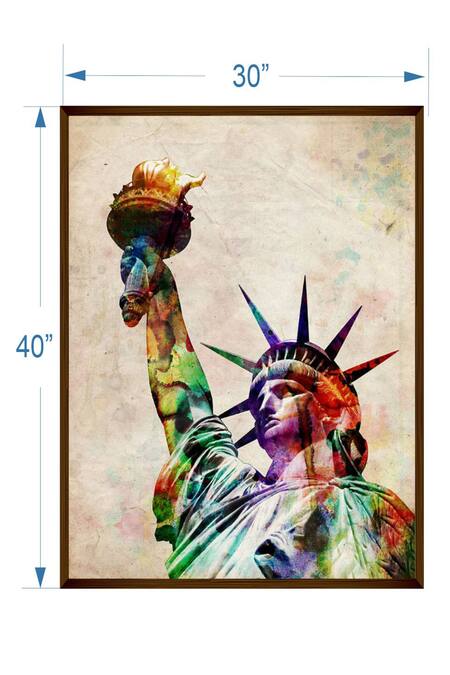 The Art House_Multi Color Canvas Digital Print Abstract Statue Of Liberty Painting_Online_at_Aza_Fashions