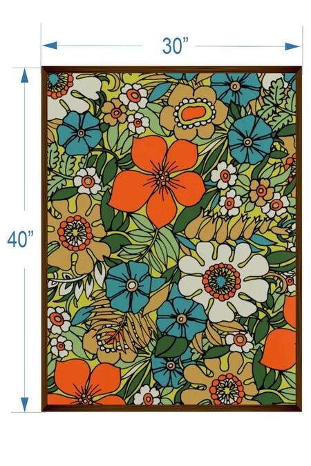 The Art House_Multi Color Canvas Digital Print Floral Painting_Online_at_Aza_Fashions