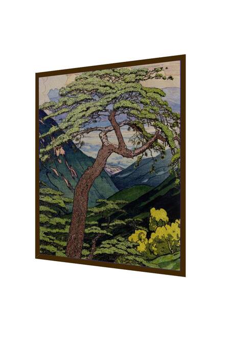 Buy_The Art House_Multi Color Canvas Digital Print Tree Painting_Online_at_Aza_Fashions