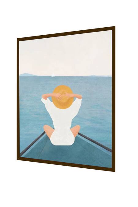 Buy_The Art House_Multi Color Canvas Digital Print Summer Vacation Painting_Online_at_Aza_Fashions