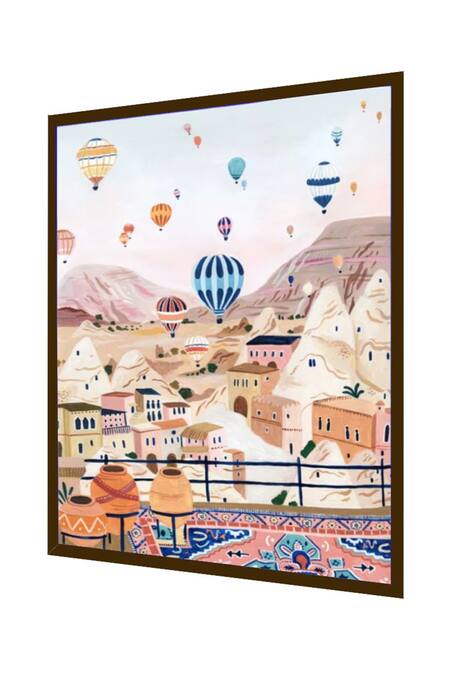 Buy_The Art House_Multi Color Canvas Digital Print Cappadocia Painting_Online_at_Aza_Fashions