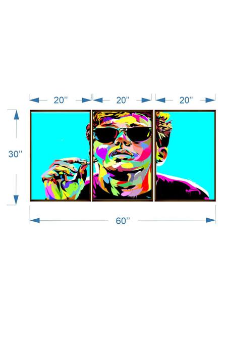 The Art House_Multi Color Canvas Digital Print Abstract Painting Set Of 3_Online_at_Aza_Fashions