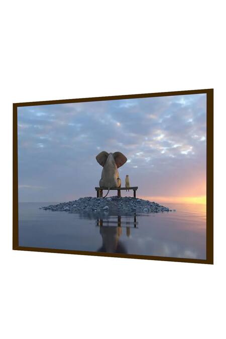 Buy_The Art House_Multi Color Canvas Digital Print Elephant And Dog Painting_Online_at_Aza_Fashions