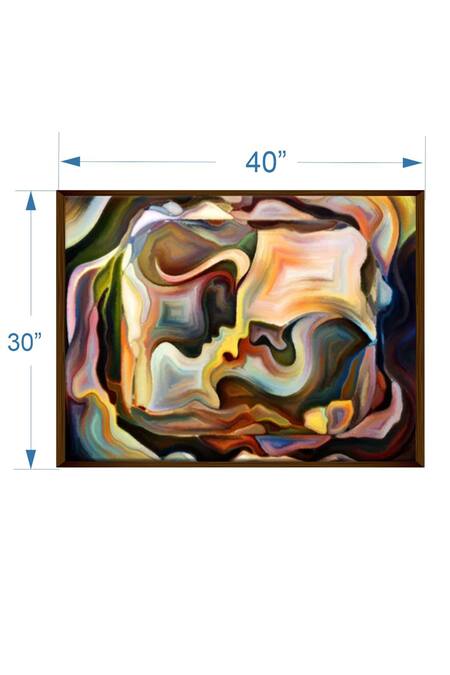 The Art House_Multi Color Canvas Digital Print Abstract Face Painting_Online_at_Aza_Fashions