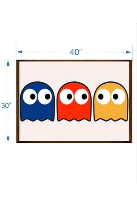 The Art House_Multi Color Canvas Digital Print Pac Man Painting_Online_at_Aza_Fashions