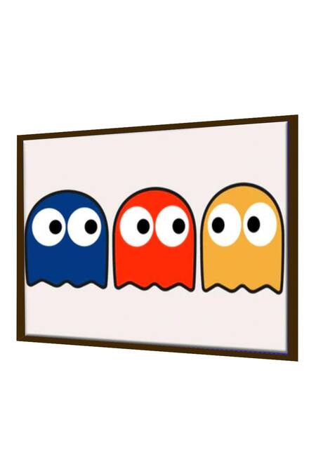 Buy_The Art House_Multi Color Canvas Digital Print Pac Man Painting_Online_at_Aza_Fashions