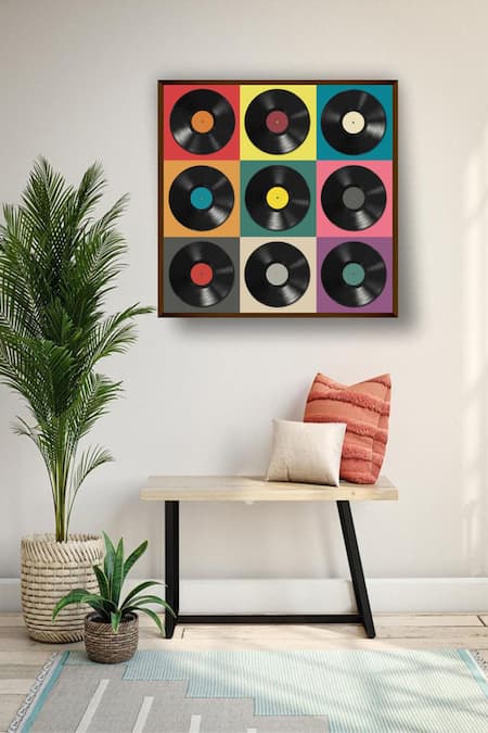 The Art House Multi Color Canvas Digital Print Pop Art Cd Painting 