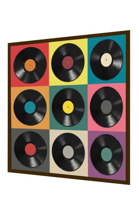 Buy_The Art House_Multi Color Canvas Digital Print Pop Art Cd Painting_Online_at_Aza_Fashions