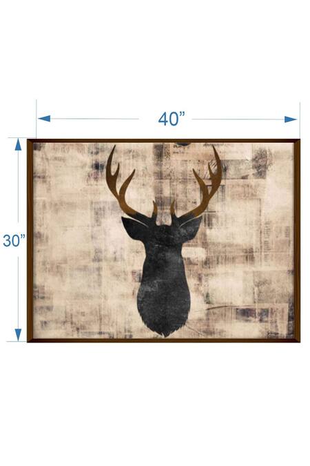 The Art House_Multi Color Canvas Digital Print Stag Painting _Online_at_Aza_Fashions