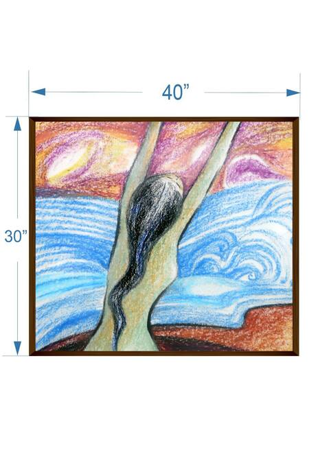 The Art House_Multi Color Canvas Digital Print Abstract Woman Figurine Painting_Online_at_Aza_Fashions