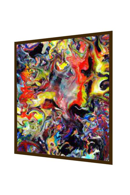 Buy_The Art House_Multi Color Canvas Digital Print Fluid Art Painting_Online_at_Aza_Fashions