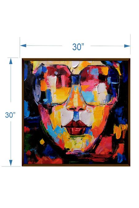 The Art House_Multi Color Canvas Digital Print Face Abstract Painting_Online_at_Aza_Fashions