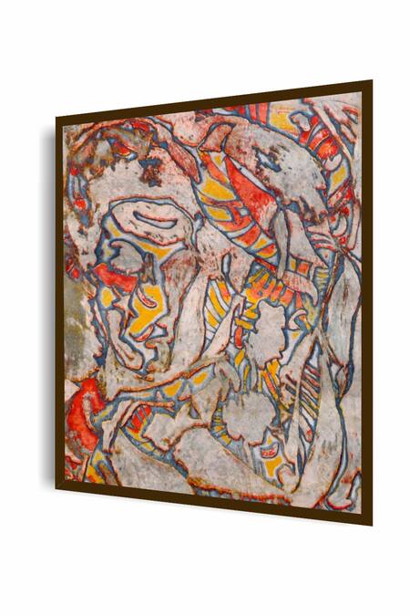 Buy_The Art House_Multi Color Canvas Digital Print Abstract Painting_Online_at_Aza_Fashions