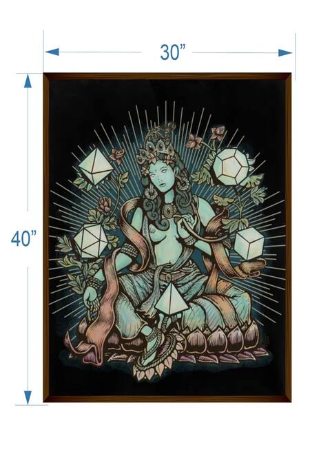 The Art House_Multi Color Canvas Handmade Goddess Painting_Online_at_Aza_Fashions