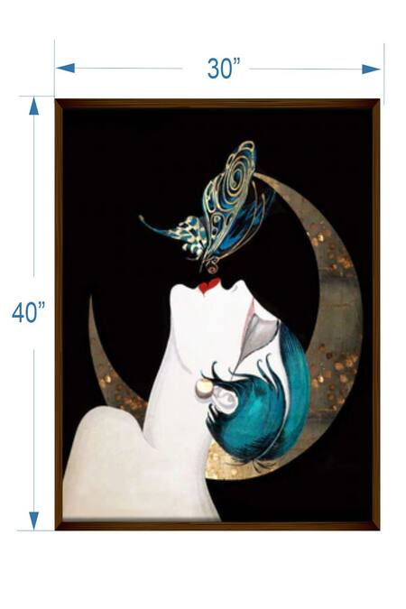 The Art House_Multi Color Canvas Handmade Woman Art Deco Painting _Online_at_Aza_Fashions