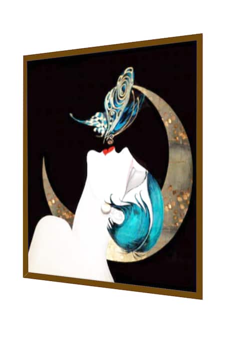 Buy_The Art House_Multi Color Canvas Handmade Woman Art Deco Painting _Online_at_Aza_Fashions
