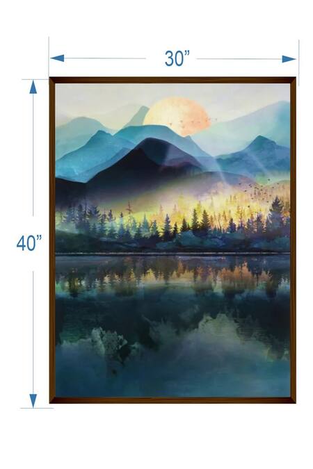 The Art House_Multi Color Canvas Handmade Landscape Painting_Online_at_Aza_Fashions