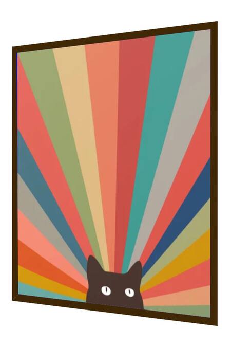 Buy_The Art House_Multi Color Canvas Handmade Cat Landscape Painting_Online_at_Aza_Fashions