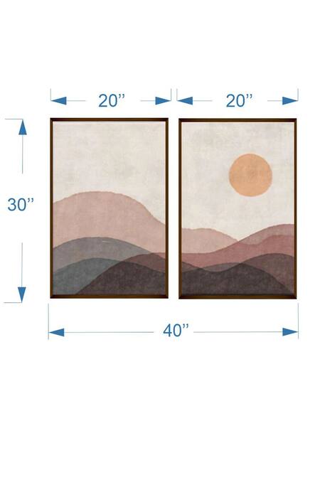 The Art House Multi Color Canvas Handmade Abstract Scenery Paintings Set Of 2 Online at Aza Fashions The Art House_Multi Color Canvas Handmade Abstract Scenery Paintings Set Of 2_Online_at_Aza_Fashions