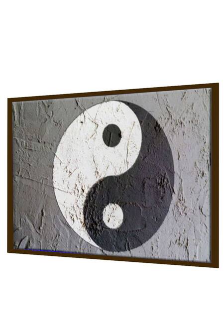 Buy_The Art House_Multi Color Canvas Handmade Yin Yang Textured Painting_Online_at_Aza_Fashions