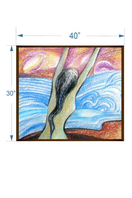 The Art House_Multi Color Canvas Handmade Beach Abstract Painting_Online_at_Aza_Fashions