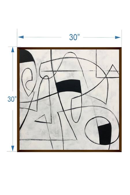 The Art House_Multi Color Canvas Handmade Abstract Painting_Online_at_Aza_Fashions