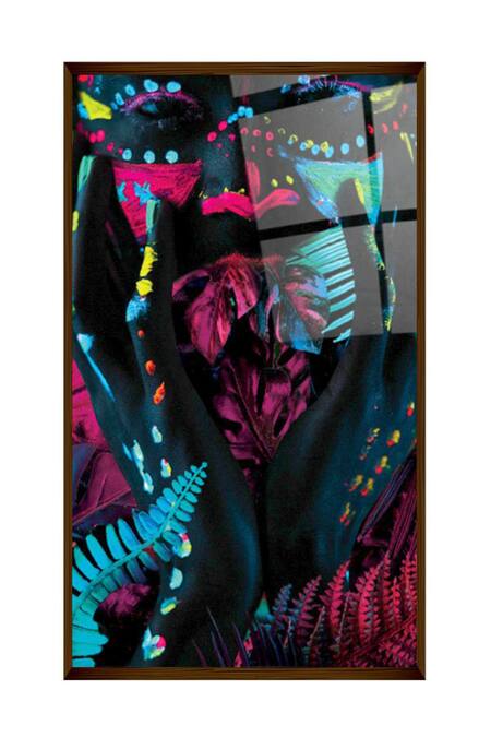 Shop The Art House Multi Color Canvas Handmade Abstract Face Painting at Aza Fashions Shop_The Art House_Multi Color Canvas Handmade Abstract Face Painting_at_Aza_Fashions