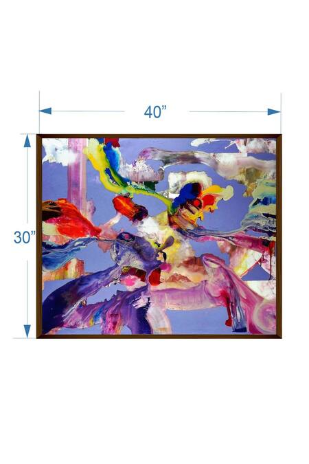 The Art House_Multi Color Canvas Handmade Rectangular Shaped Painting_Online_at_Aza_Fashions