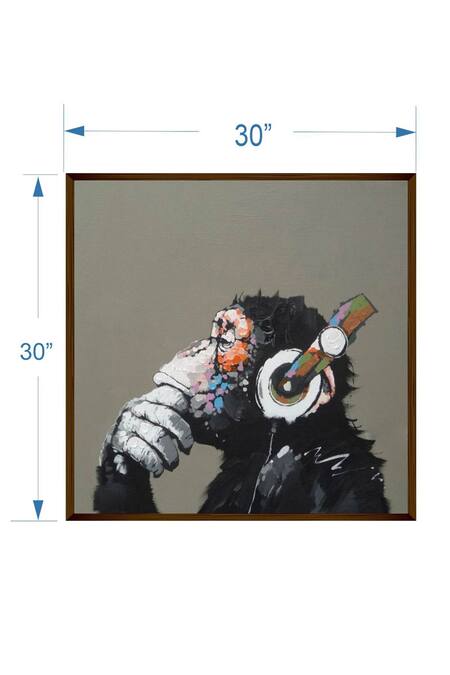 The Art House_Multi Color Canvas Handmade Ape Painting _Online_at_Aza_Fashions