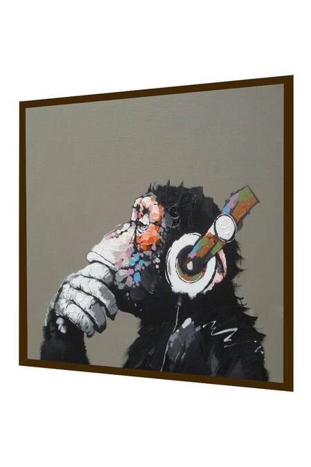 Buy_The Art House_Multi Color Canvas Handmade Ape Painting _Online_at_Aza_Fashions