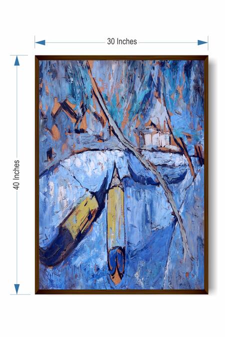 The Art House_Multi Color Canvas Handmade Abstract Painting_Online_at_Aza_Fashions