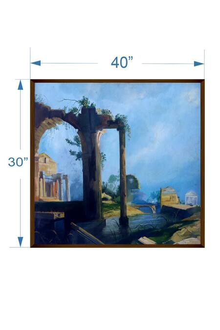 The Art House_Multi Color Canvas Handmade Scenery Abstract Painting_Online_at_Aza_Fashions