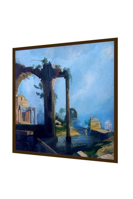 Buy_The Art House_Multi Color Canvas Handmade Scenery Abstract Painting_Online_at_Aza_Fashions