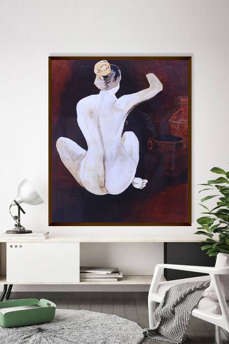Buy The Art House Multi Color Canvas Handmade Abstract Human Figure Painting at Aza Fashions Buy_The Art House_Multi Color Canvas Handmade Abstract Human Figure Painting_at_Aza_Fashions