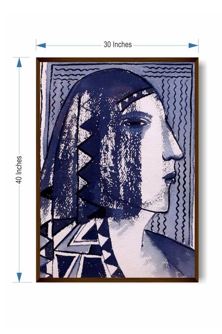 The Art House Multi Color Canvas Handmade Abstract Face Painting Online at Aza Fashions The Art House_Multi Color Canvas Handmade Abstract Face Painting_Online_at_Aza_Fashions