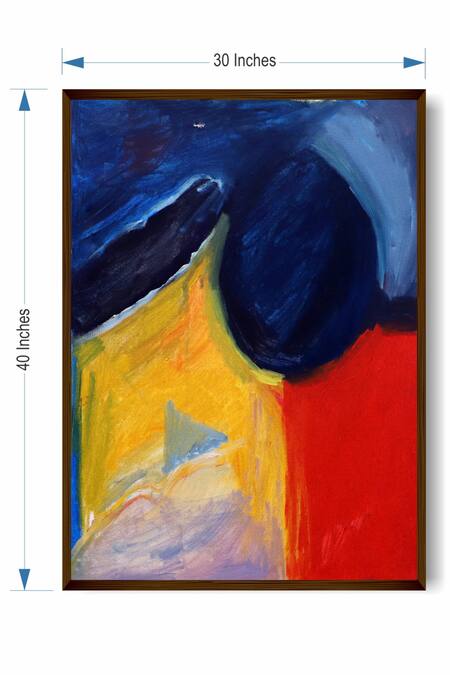 The Art House_Multi Color Canvas Handmade Abstract Painting_Online_at_Aza_Fashions