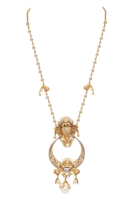 Opalina Soulful Jewellery Elephant Motif Long Pendant Necklace 