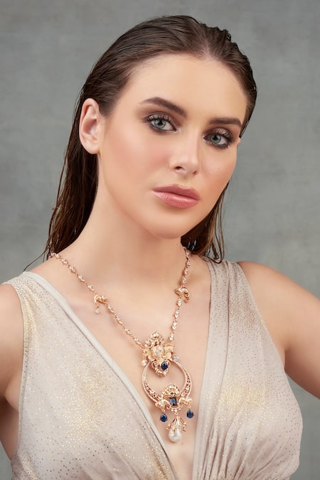 Opalina Soulful Jewellery Elephant Motif Long Pendant Necklace 