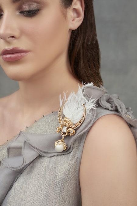 Opalina Soulful Jewellery Lulua Handcrafted Feather Brooch 