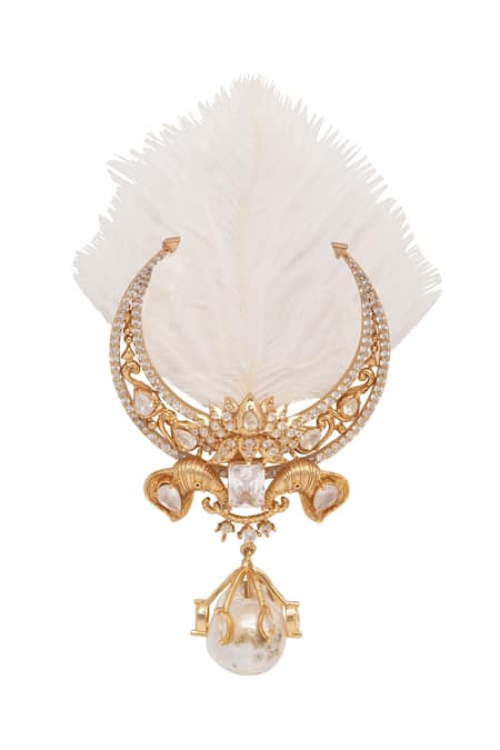 Opalina Soulful Jewellery Crescent Moon Crystal Brooch 