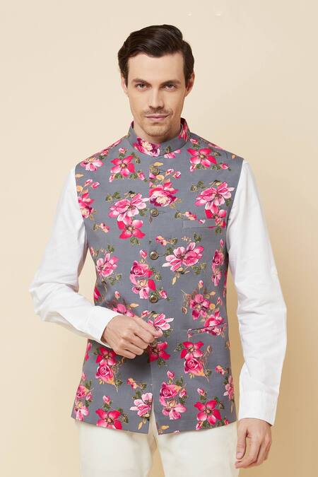 Buy Mens Floral Flower Print Suit Lapel Slim Fit Stylish Blazer Coat Pocket  Jacket Online at desertcartINDIA