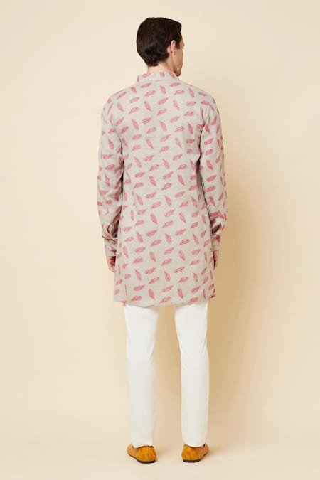 Spring Break Leaf Print Kurta Set 