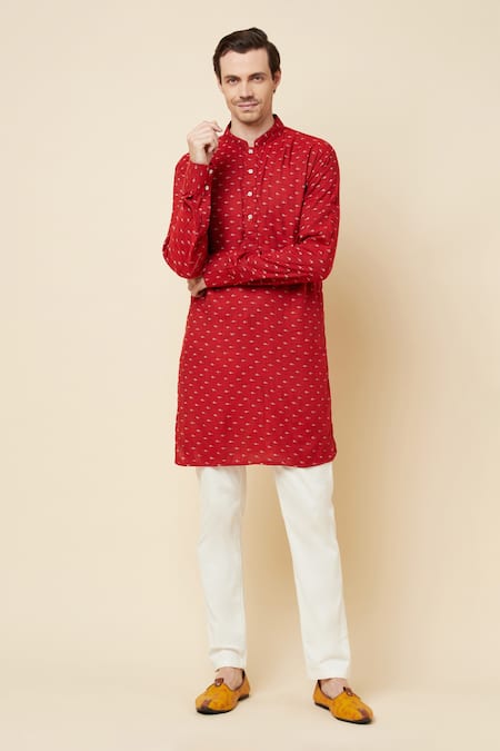 SPRING BREAK Micro Print Kurta Set For Kids