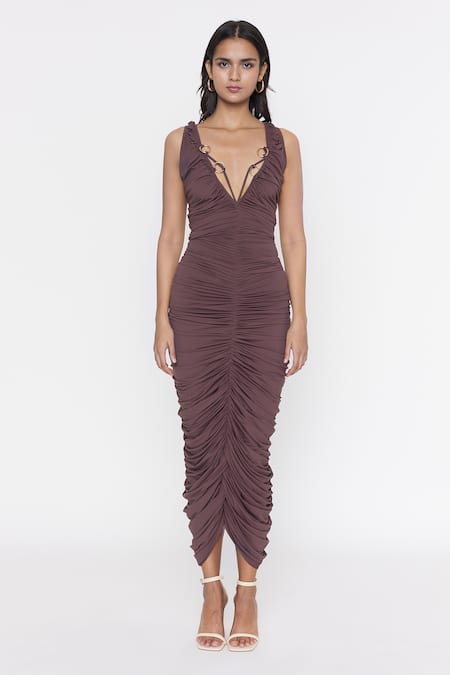 Deme by Gabriella Ruched Bodycon Gown 