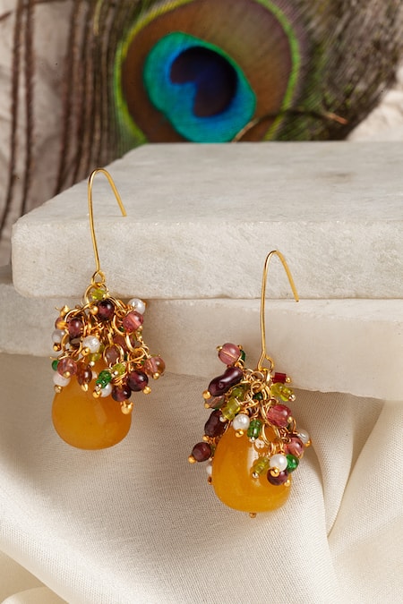 Beautiful orange chocolate brown dangling earrings | Dangle earrings,  Chocolate orange, Earrings